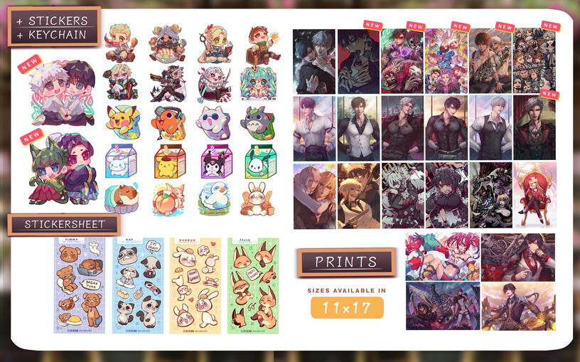 prints stickers &amp; charms